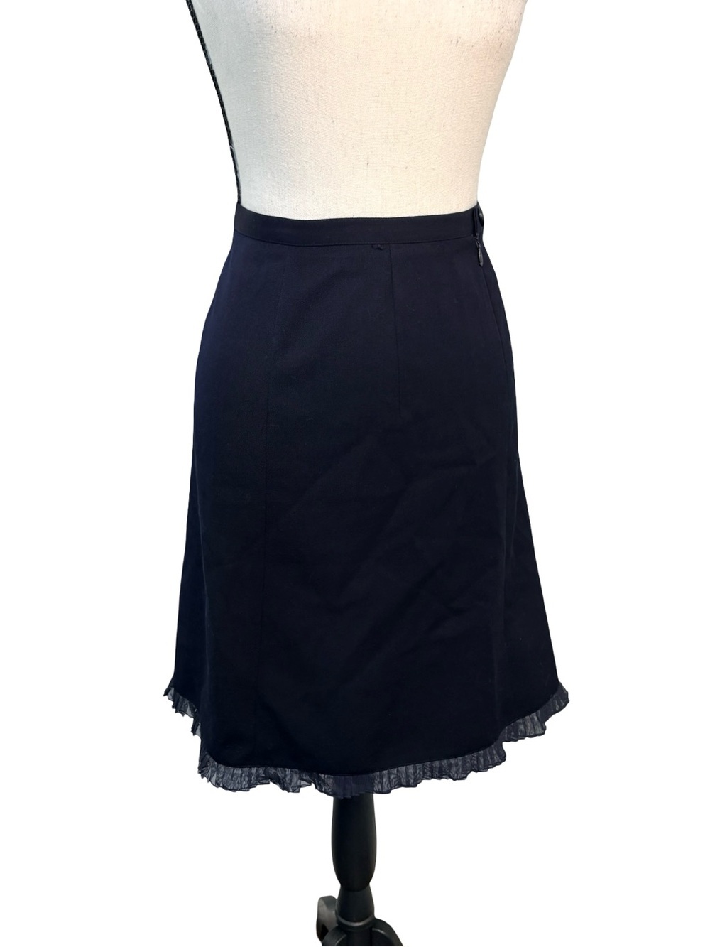 Vintage Emporio Armani Made in Italy Wool Ruffle Hem Skirt IT 36